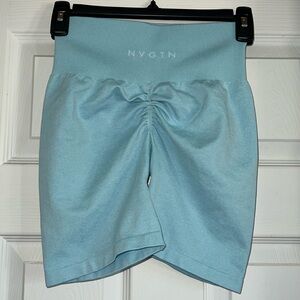 NVGTN Pastel Blue Scrunch Seamless Shorts - S